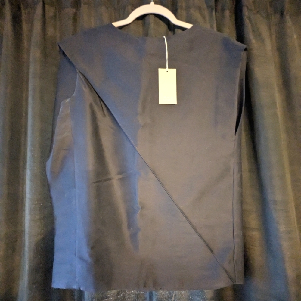 COS asymmetrical cap-sleeved blouse